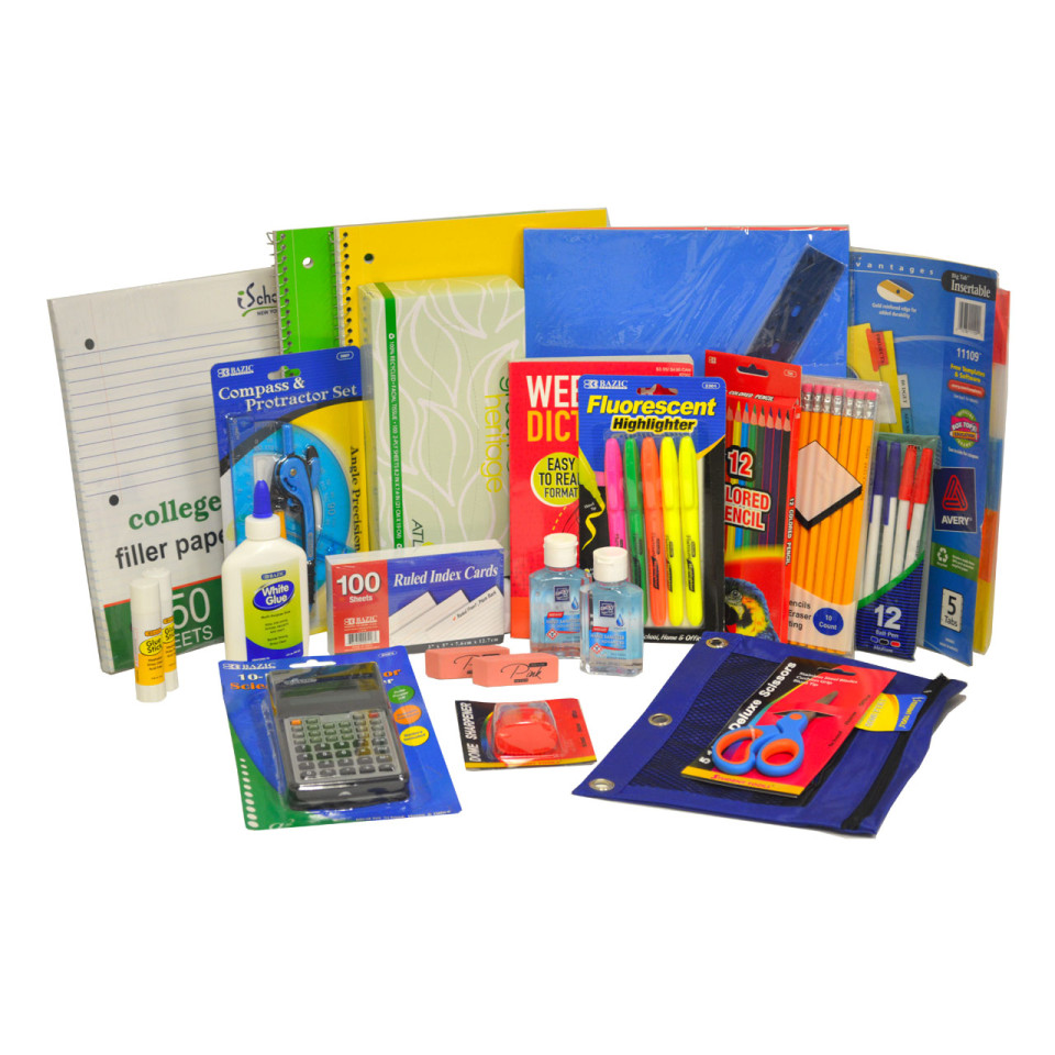 Basic School Supply Kit - High School — Campus Survival Kits and Insta-Kits