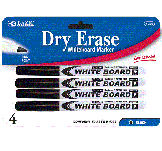Dry Eraser Whiteboad Fine Eraser 4pk (002-1200)