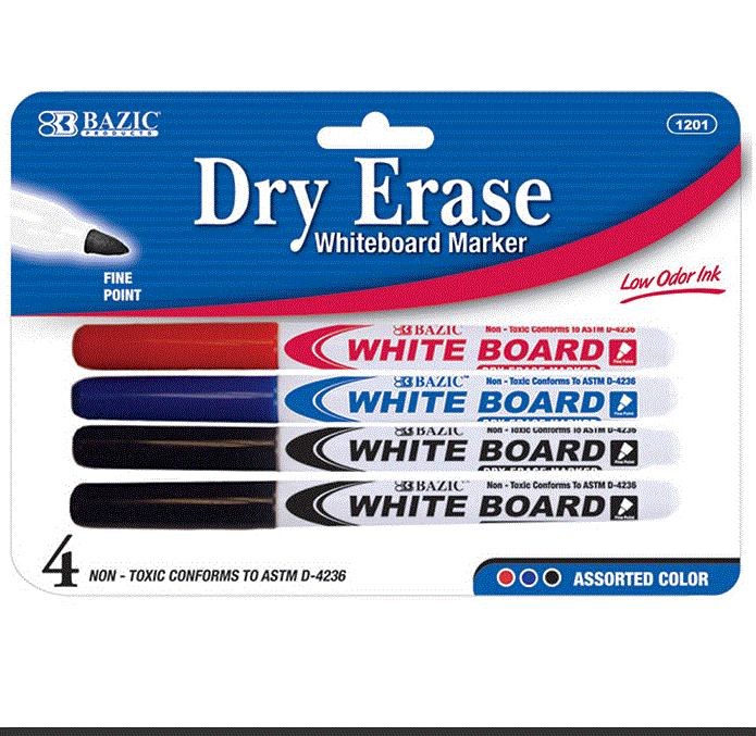 Black Dry Erase 4pk
